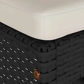 6 db fekete polyrattan kerti bárszék párnával