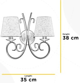 ONLI - Fali lámpa POMPEI 2xE14/6W/230V bronz