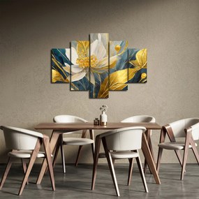 Kép - Festmény arany virágok (150x105 cm)