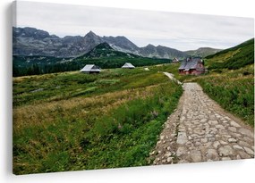 Kép - Hegyi táj házakkal (90x60 cm)