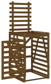 mézbarna tömör fenyőfa szemeteskuka tároló 84x90x128,5 cm