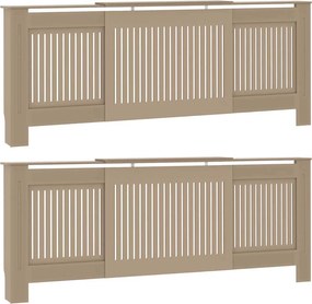 vidaXL Radiátor fedezék 2 pcs Barna 205 x 20,5 x 81,5cm Faanyag