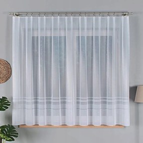 Mg Jacquard Függöny Zoja csíkos alsó Fehér 300x120cm Kész Szalaggal R