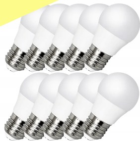 10x Led izzó Smd E27 4W=35W G45 Kis Golyó Meleg Színű