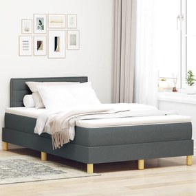 Box Spring Ágy Matraccal Sötétszürke 120x190 cm Szövet