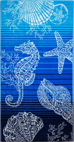 ISCHIA Strandtörölköző kék 165x90cm