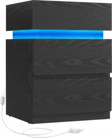 Vasagle éjjeliszekrény Led világítással Defro fekete