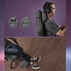 KA-E1372 szürke szövet magasságállítható gamer szék