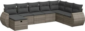 vidaXL 8 részes szürke polyrattan kerti ülőgarnitúra párnákkal
