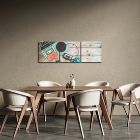 Kép - retro rádió (órával) (90x30 cm)