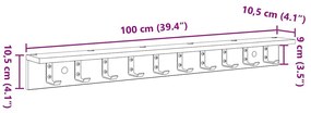 Fali Kabáthorog Beton szürke 100 x 10.5 x 10.5 cm Faanyag