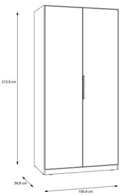 Gardróbszekrény MARO 100x213 cm artisan tölgy