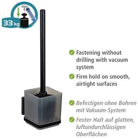 Fekete öntapadós műanyag WC-kefe Quadro – Wenko