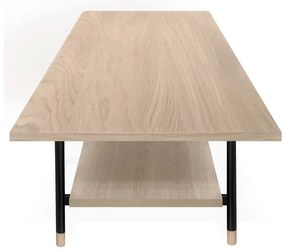 Natúr színű dohányzóasztal tölgyfa dekoros asztallappal 60x120 cm Jugend – Woodman