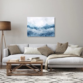 Üveg kép - Felhők és hullámok, akvarell (70x50 cm)