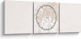 Kép - Line art monstera N⁰1 (órával) (90x30 cm)