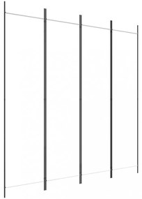 4 paneles fehér szövet térelválasztó 200 x 200 cm