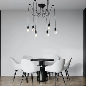 Tápkábel 6xE27/60W/230V pók fekete