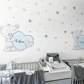 INSPIO Falmatrica - Menta színű maci csillagokkal
