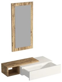 Fali polc + tükör VIEN fehér/atlanti fenyő