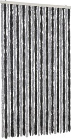vidaXL szürke és fekete zsenília rovarfüggöny 100 x 230 cm