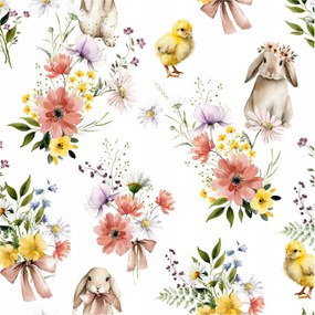 Húsvéti szövet méteráru Asztalterítők Anyaga Futópadok Nyuszik és Virágok