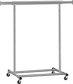 INEZ ruhatartó állvány kerekekkel, max. 90 kg, 83,5x45x160cm, ezüst Jurhan