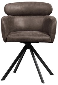 Sötétbarna kárpitozott karfás étkezőfotel Fenne – WOOOD