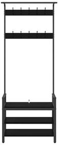 Kabáthorog polcokkal Musta tammi 75 x 34 x 184 cm Faanyag