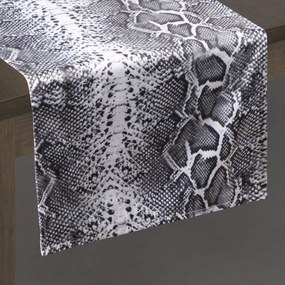 Asteya bársony asztali futó Fekete/fehér 35x140 cm