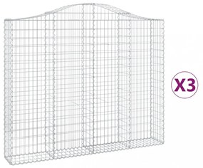3 db íves horganyzott vas gabion kosár 200x30x160/180 cm