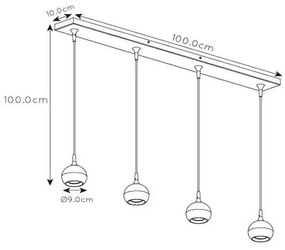Lucide 09434/04/31 - Csillár zsinóron FAVORI 4xGU10/5W/230V fehér