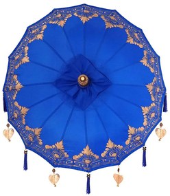 Napernyő Alappal Kék, Barna 250 cm Pamut, Fa