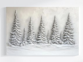 Vászonkép Canvas Szobor Gipsz Erdő Fák Lucfenyő Tél Hó 3D 60x40