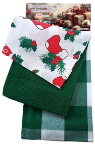 Noel green pamut konyhai edénytörlő 3db