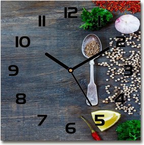 Négyzet alakú üvegóra Fűszerek és gyógynövények 30x30