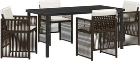 vidaXL Kert étkező szett 5 pcs Barna Porszórt acél