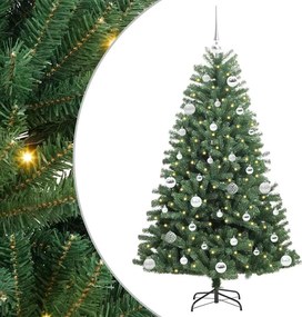 vidaXL Műanyag Hajtogatós Karácsonyfa Zöld 150 cm PVC és fém
