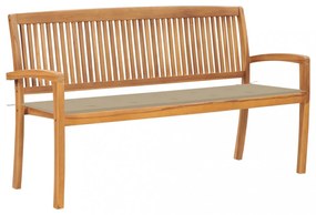 tömör tíkfa rakásolható kerti pad párnával 159 cm
