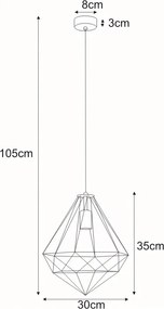 KAJA K-4000 MARKO Fekete Színű Függeszték 1xE27 15W IP20