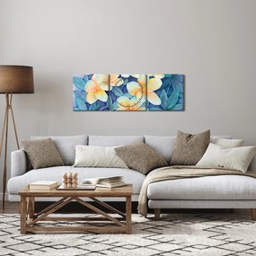 Kép - trópusi bokrok (órával) (90x30 cm)