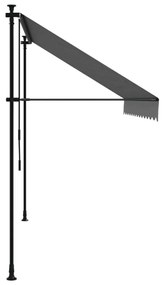antracit szövet és acél feltekerhető napellenző 300 x 150 cm