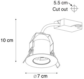 6 darabos modern süllyesztett spotlámpa szett fekete színben - Insight