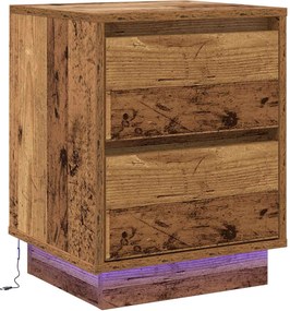 vidaXL Éjjeliszekrény fiókkal Öreg fa 39 x 34,5 x 50 cm Faanyag