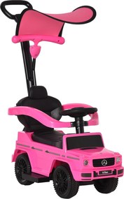 HOMCOM Rózsaszín Mercedes G350 Licencével Készült Gyerek Játékautó 1-3 Éveseknek, Vezérlővel és Levehető Napernyővel | Aosom