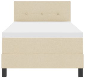 Boxspring Ágy Matrac &amp; LED Krém 90x200 cm Szövet