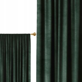 Velúr Függöny Szalaggal, Csipeszekhez 140x250 Üvegzöld Velvet Vastag