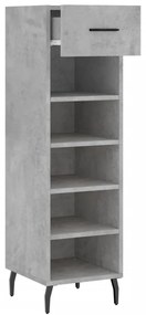 betonszürke szerelt fa cipősszekrény 30 x 35 x 105 cm