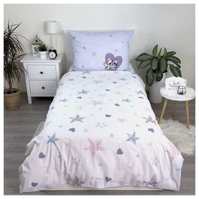Egyszemélyes pamut gyerek ágyneműhuzat 140x200 cm Lilo and Stitch "Heart" – Jerry Fabrics