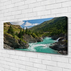 Vászonkép falra Hegység River Landscape 125x50 cm